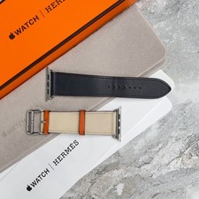 Apple Watch Herm s Bi Color Leather Single Tour Band Indigo 44 mm