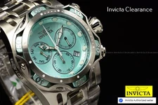 Invicta Men's Fusion CHAOS 54mm Swiss Ronda Chronograph TURQUOISE DIAL SS Watch