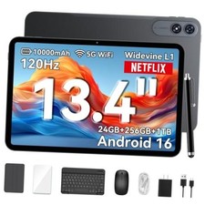 13 inch Best Android 16 Tablets 2026 with Keyboard Large Screen Tablets Gray