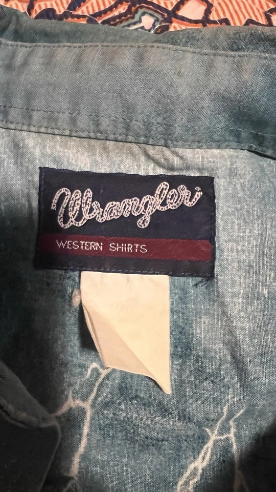 VTG Wrangler Western Shirt Scenic Horse Print Art Pearl Snap M/L Cowboy - Image 3 of 4