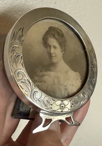 19th C American Sterling Silver Small Standing Photo Frame Boston