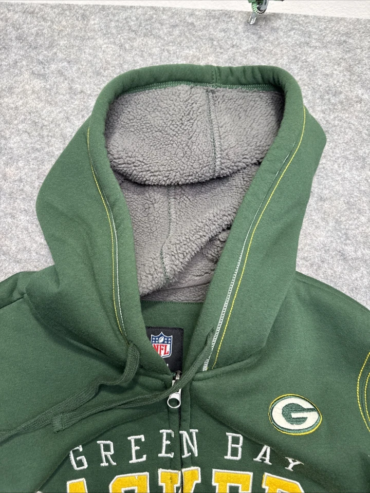 Ropa del equipo de la NFL Green Bay Packers para mujer M cremallera completa sudadera con capucha forrada de lana GIII Foto 4 de 4