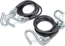 Coiled Safety Cable Kit BX88196 7ft w/ S-Hook  7,500 lbs Breakaway Towing Cable
