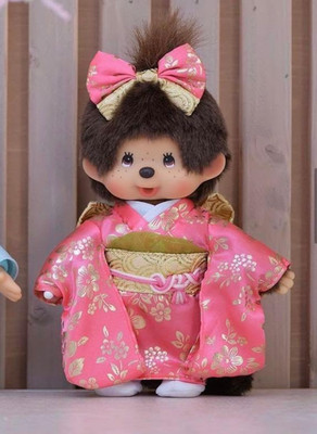Rare Japan Limited Monchhichi Doll Sekiguchi Sakura Cherry Blossom Kimono JP