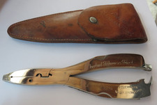 Overland Fisherman's Friend Fishing Multi-Tool Knife With Leather Sheath Vintage