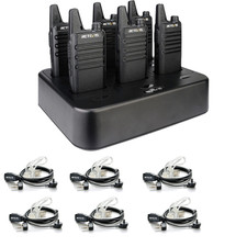 Retevis RT22 FRS Long Range Walkie Talkie 2W VOX 6pcs  Six Way Charger Mic