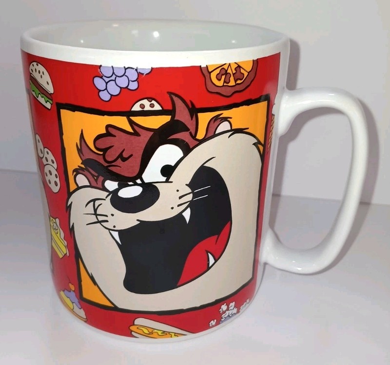 Vintage 1993 Looney Tunes Tasmanian Devil 28 oz Soup or Jumbo Coffee Mug, 5"