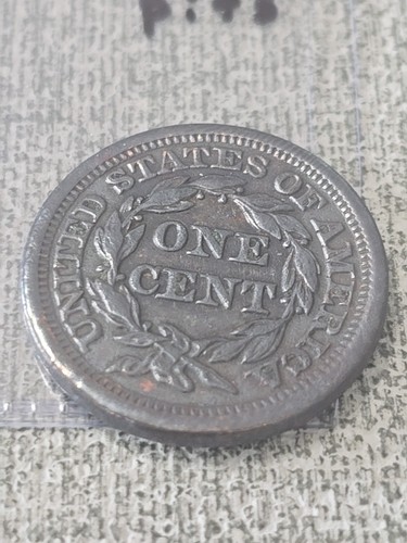 1853 geflochtenes Haar großer Cent ss+++ Gruben - Bild 3 von 3