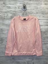 Nike Sweatshirt Womens XS Pink Crewneck Pullover Fleece Swoosh Logo