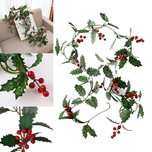 Ornamente Künstliche Beeren-Stechpalmen-Weihnachtsgirlande 1 8 M Heimdekoration
