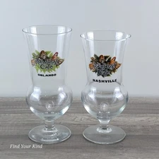 Two Rainforest Cafe Hurricane Souvenir Glasses/cups - Orlando and Nashville (2)