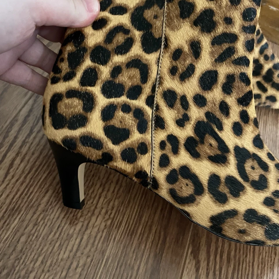Ann Taylor Women 8.5M Animal Print Haircalf Leather Skinny Heel Bootie NWOB - Image 3 of 4