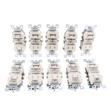Leviton T5320-A Almond 15A Tamper Resistant Duplex Receptacle Outlet 5-15R 10pcs