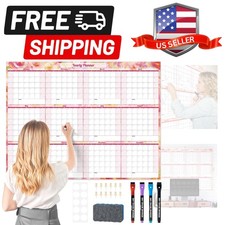 Undated Wall Calendar Dry Erase 12 , Large Laminated 2026 Calendar 36.6'' x 4...