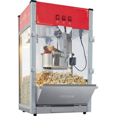 12oz 80Cup 1440W Countertop Popcorn Popper Machine Red & Adjustable