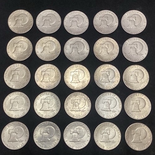 100x 1976 Bicentennial Eisenhower Dollars, Philadelphia, Type 2 Reverse. - Picture 2 of 9