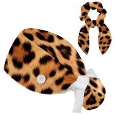 Womens Scrub Cap Hair Scrunchy Ponytail Holder Adjustable Surgical Nurse Hat
