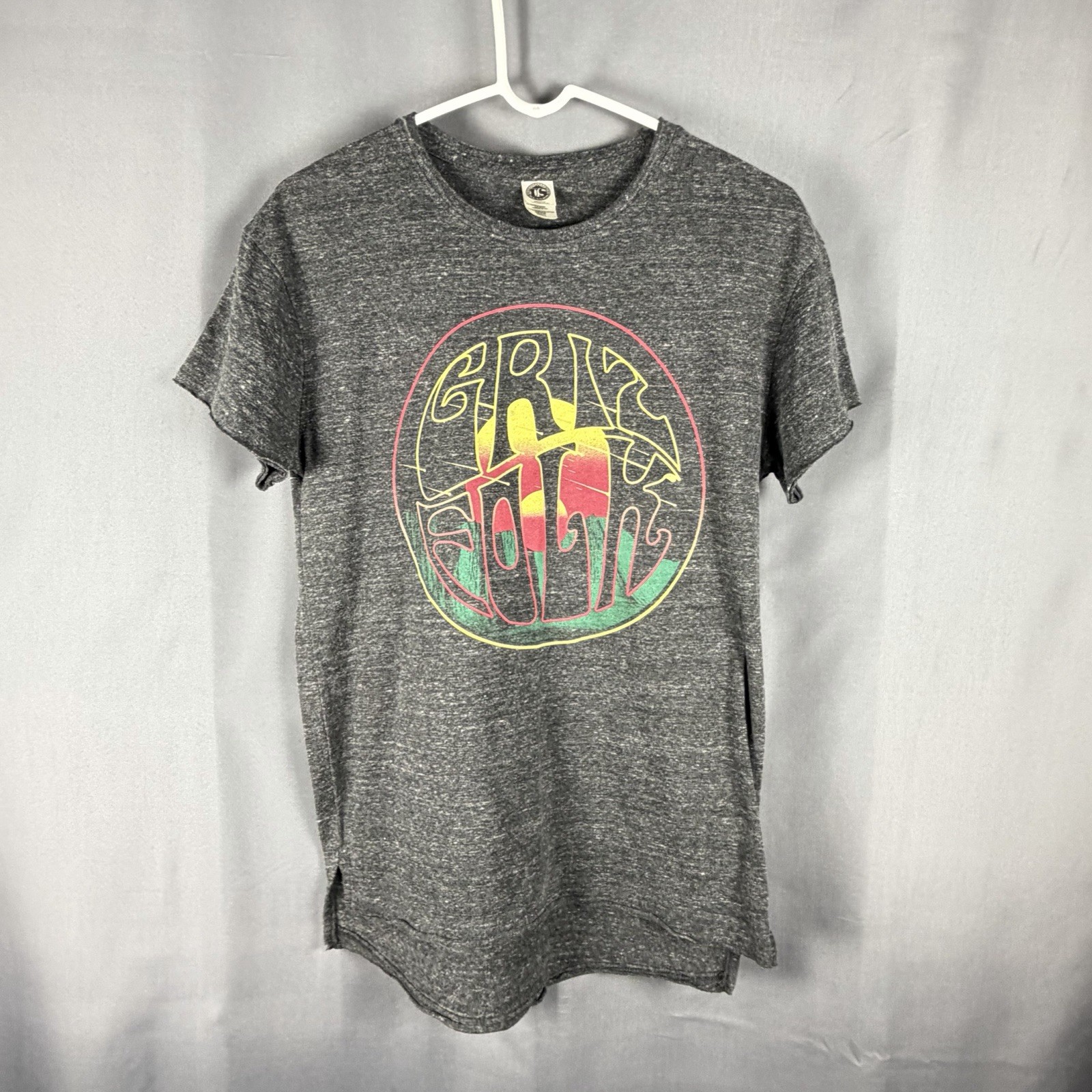 Vintage T Shirt GRIZ Folk Band Swedish Usa Small Grey Cut Off Soft Front Graphic