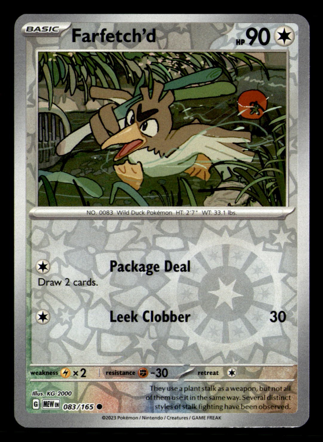 Farfetch'd 083/165 Common 151 Pokemon Reverse Holo Near Mint