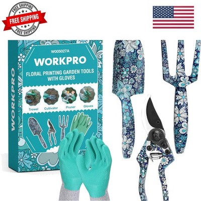 Aluminum Garden Tool Set, 4PCS Heavy Duty Hand Garden Tools with Box Include ...
