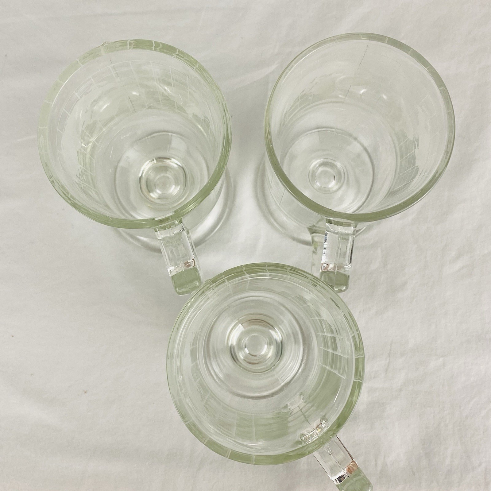 3 Vintage Nestle Nescafe "Around The World" Irish Coffee Glass Mugs 1970s