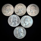 90% Silver $1.50 FV - Washington Quarter Circulated Pre-1965 US Coin - 22-23
