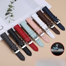 Quality Genuine Leather Watch Strap Mens Quick Release Wristband 20mm Pin Buckle