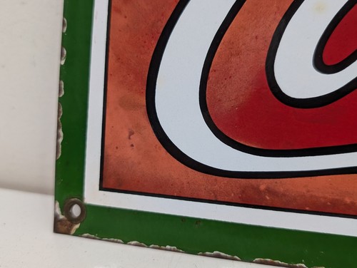 1930 RARE DRINK COCA COLA PORCELAIN SIGN TRADEMARK 18x6 INCHES COKE VINTAGE - Picture 11 of 19
