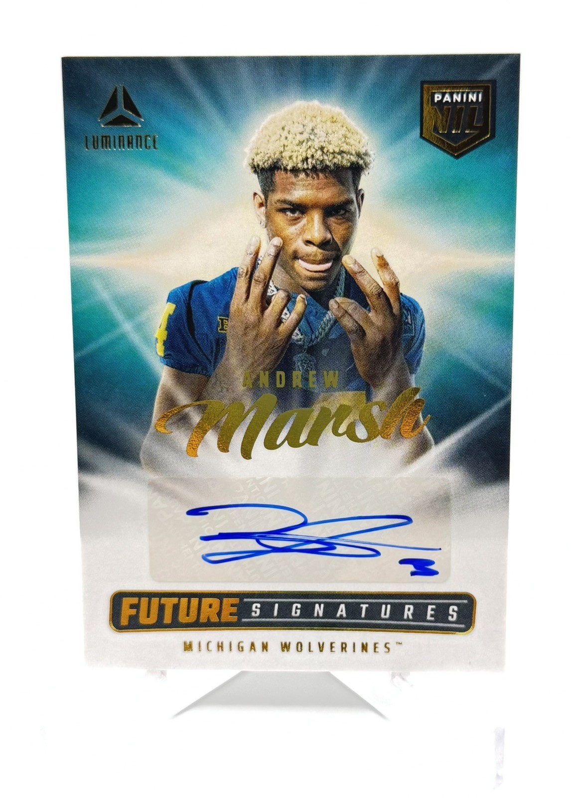 2025 Panini Luminance Andrew Marsh Future Signatures NIL Auto NIL-AMH Michigan