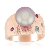 Ming Perle Rosé Vergoldeter Sterling Silber Ring