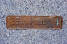 1965 BERRYVILLE Virginia License Plate City Town Topper # 28