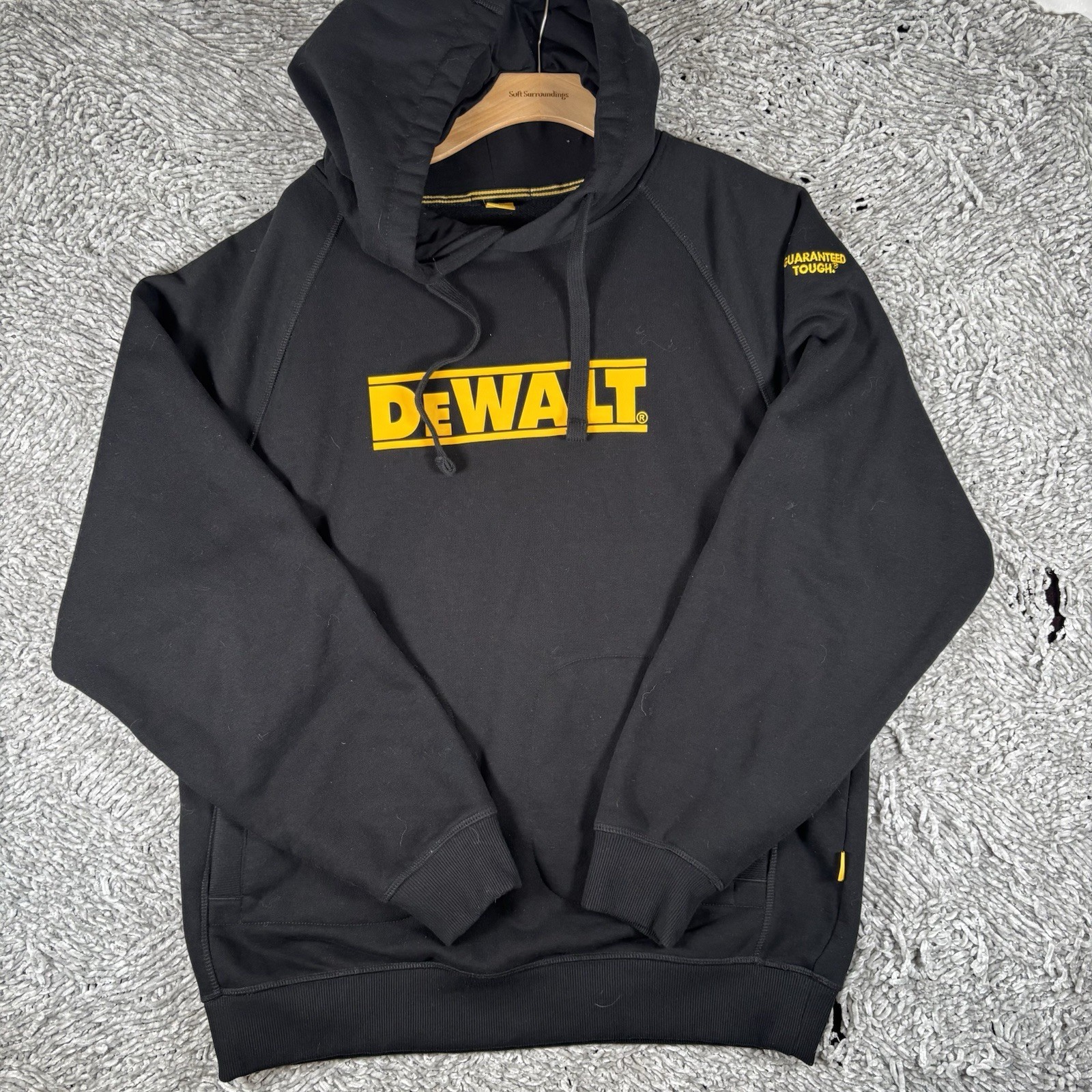 DEWALT Logan Pullover Hoodie Men's Large Black Heavyweight Activewear Workwear