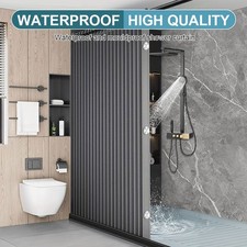 Shower Curtain Magnetic Folding Waterproof Privacy Bathroom Divider For Bathroom