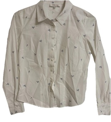 Pink Rose Button Down Shirt With Tennis Rackets . Size Medium. Excellent Condi 