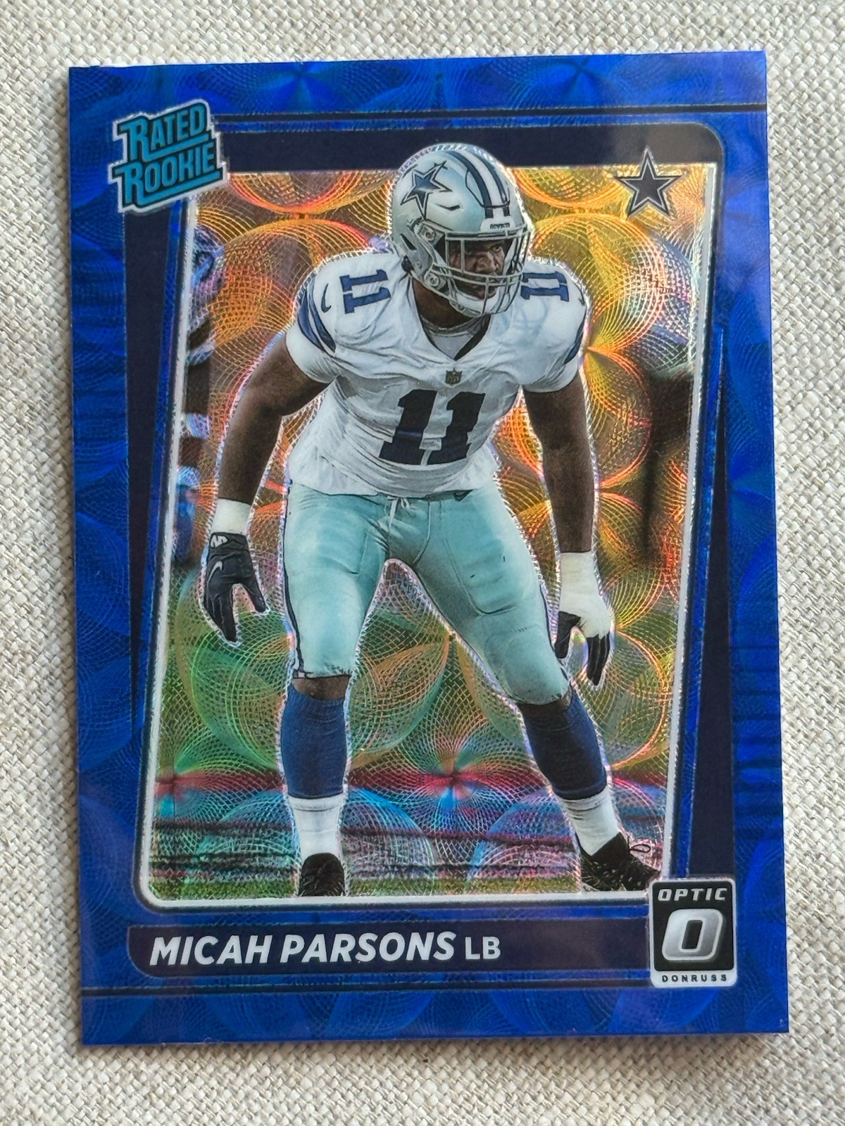 2021 Donruss Optic MICAH PARSONS #245 Blue Scope Holo Rated Rookie Cowboys RC