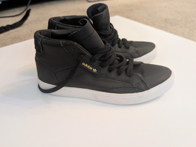 ADIDAS Sleek Mid Sneaker Mens Shoes Black Leather Size 7