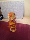 Vintage Murano Style Art Glass Dog Figurine  Approximately 6.5" Tall