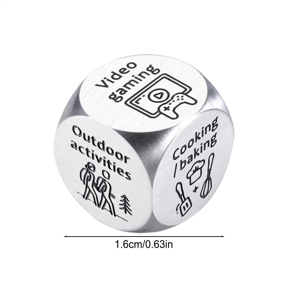 Dados de decisión fecha noche juego de dados pareja divertidos dados de decisión para el día de San Valentín Foto 2 de 4