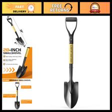 28" Round Point Kids Garden Shovel - Wooden D-Handle, Compact Digging Tool for B