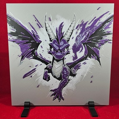 3D Printed Dragon Wall Art 8x8 Fantasy Creature Gaming Room Decor