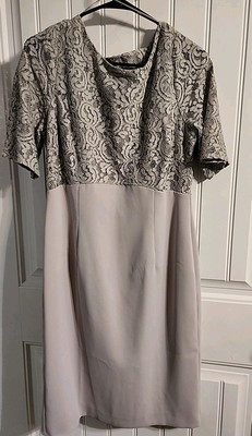 jacques vert lace dress Jacques Vert Dress Size 14 Gray Lace Top