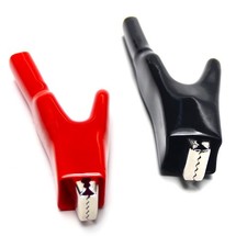 Fielect 2Pcs 50A Heavy-Duty Insulated Alligator Clips Battery Cable Black