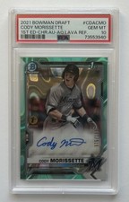 2021 Bowman Draft Chrome Draft Picks Cody Morissette Aqua Lava Refractor AU, RC
