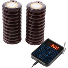 Uimoso Wireless Paging System with 20 Guest Call Coasters for Restaurants