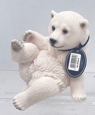 Vivid Arts Sitting Winter Xmas Polar Bear Resin Ornament Indoor/Outdoor Use