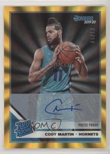 2019 Panini Donruss Press Proof Gold Laser Signatures 5/10 Cody Martin Auto 5l1