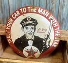 Vintage Texaco Porcelain Metal Pump Plate Domed Sign