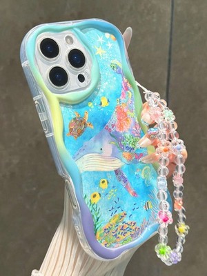 Mermaid Shell Starfish Print Shockproof Case For iPhone 16 Pro Max