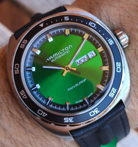 Hamilton Watch 💚 Pan Europ NOS Automatic H35405761 Day Date 💥 Full Set