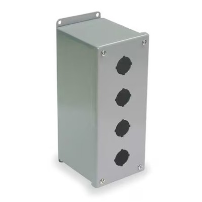 Wiegmann Pbgx4 Pushbutton Enclosure, 22Mm, 4 Holes, Steel